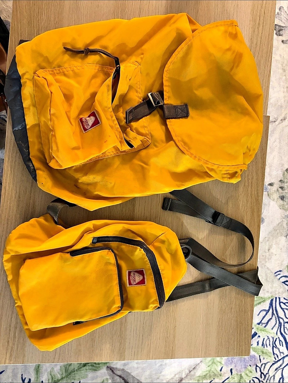 JanSport Yellow & Black Backpacks Set